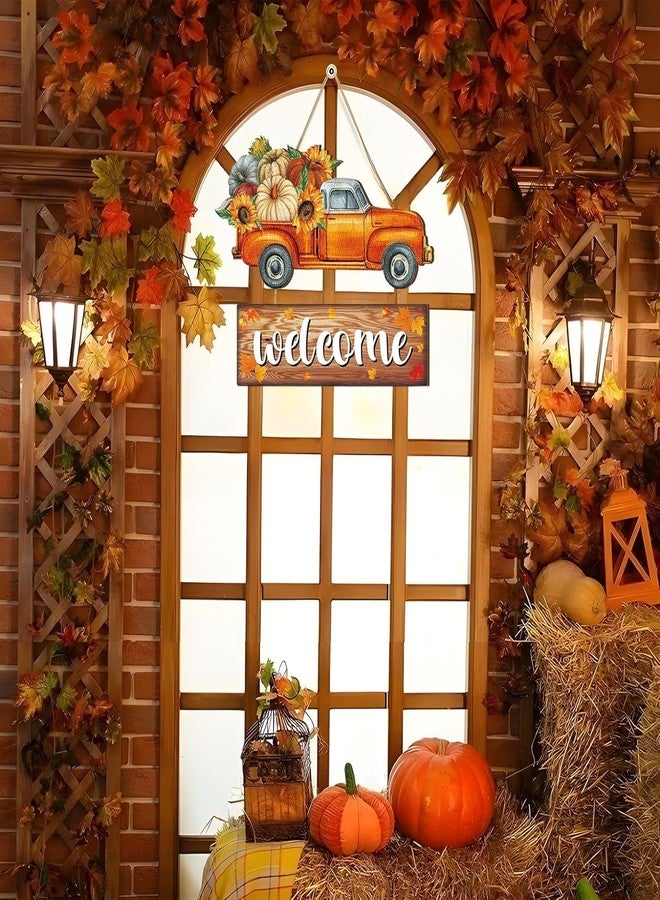 BWFY Fall Thanksgiving Door Sign, Wooden Harvest Decorations, Indoor Outdoor Farmhouse Porch Decor (2) - Image 5